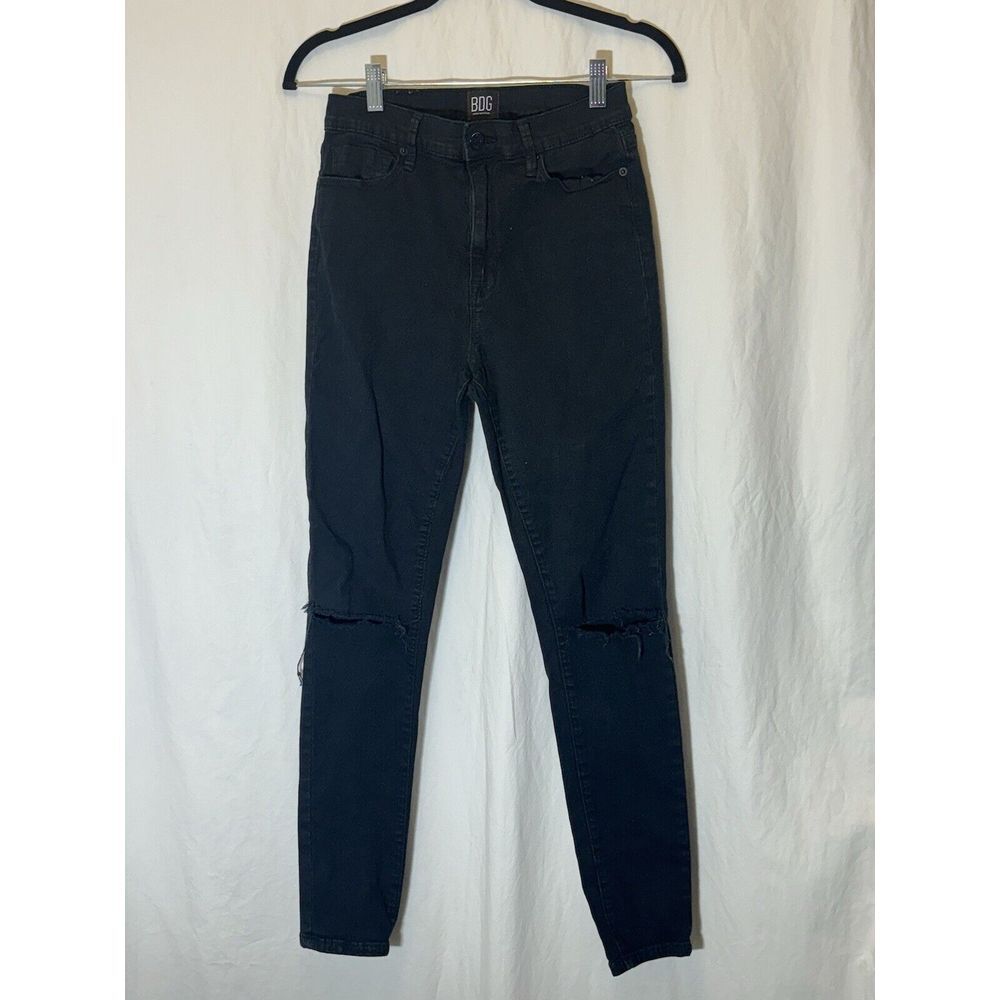 BDG Twig High Rise Skinny Leg‎ Jeans Women's Size 27 Black Distressed 5-Pocket
